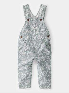 OshKosh B'gosh Floral Print Sage Overalls for Kids size 12 months
